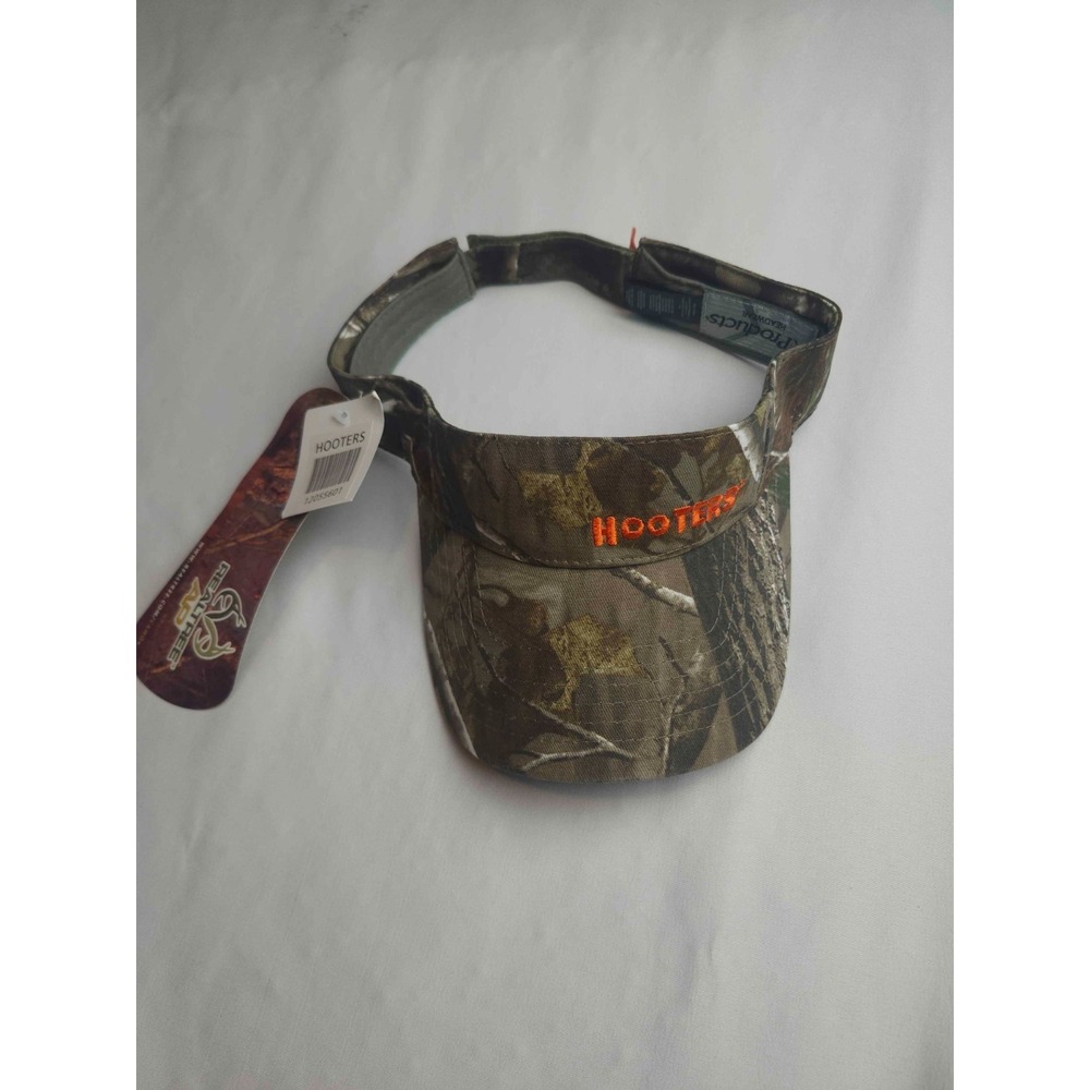 Hooters Visor Hat Womens Adjustable Camo RealTree AP Cotton Outdoor Hiking NWT